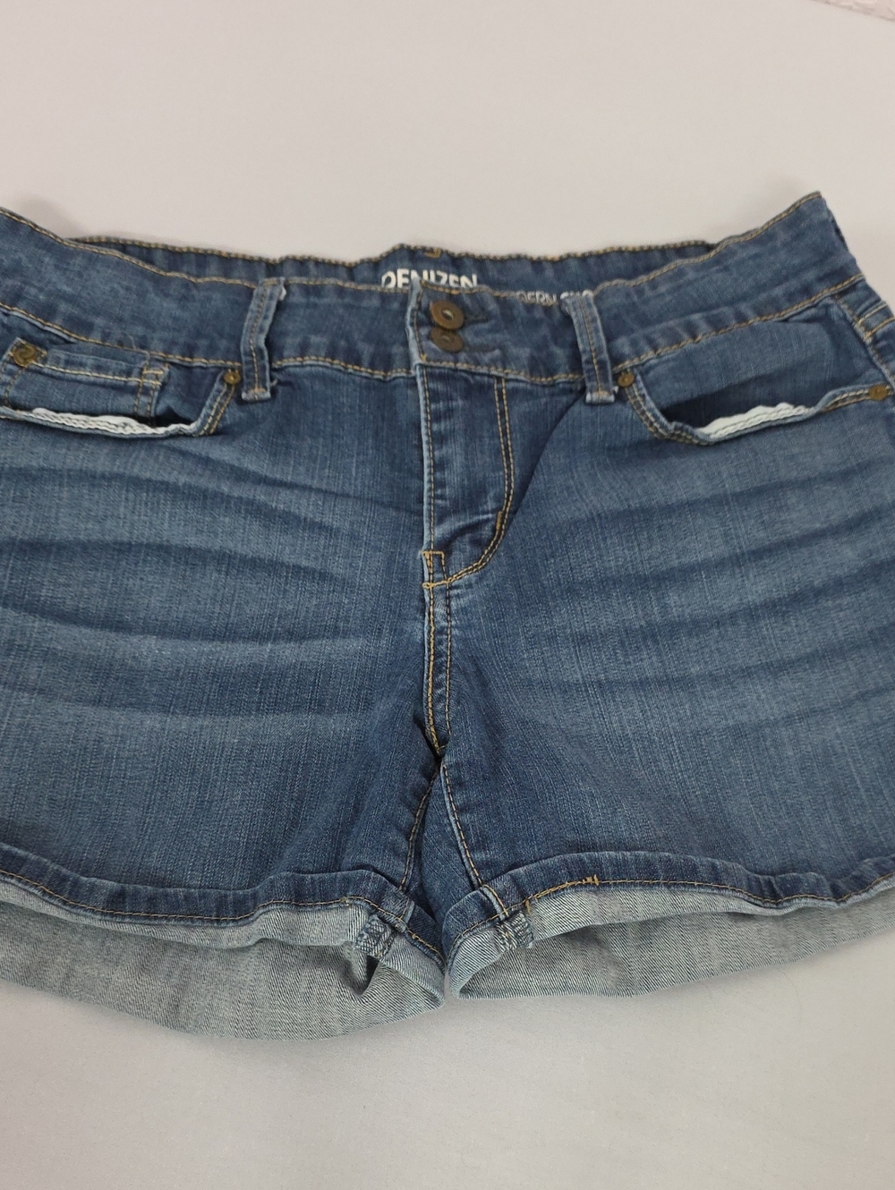 Denizen Levi's Modern Shorts Cuffed Stretch Denim Blue Size 6